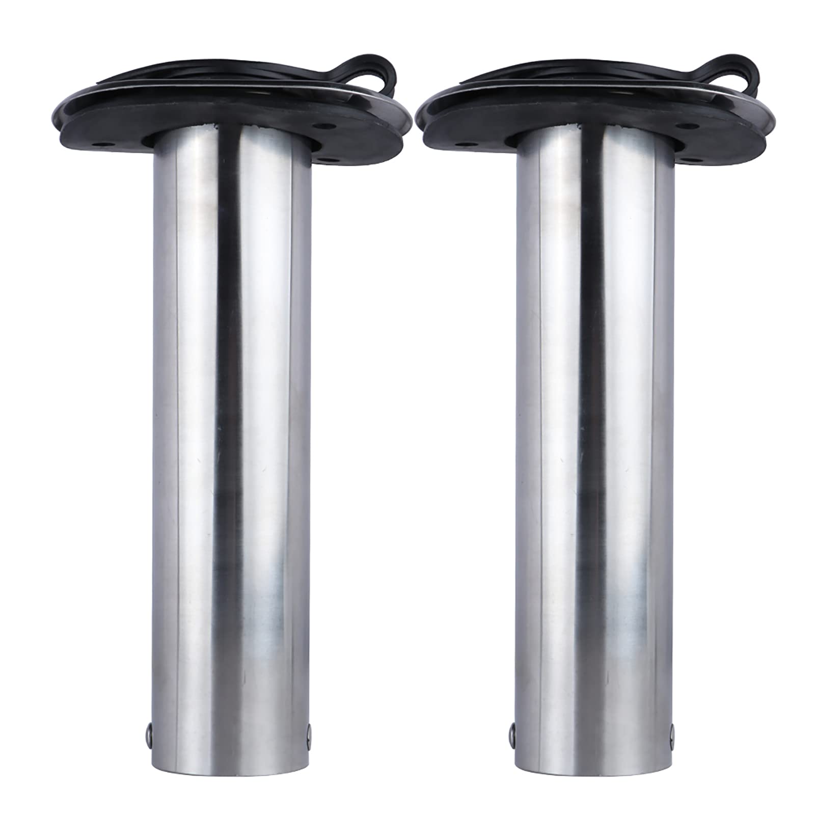 Hoffen 2Pcs Boat Stainless Steel Fishing Rod Holder Flush Mount 15/30/90  Degree with PVC Cap,Inner Tube and Gasket