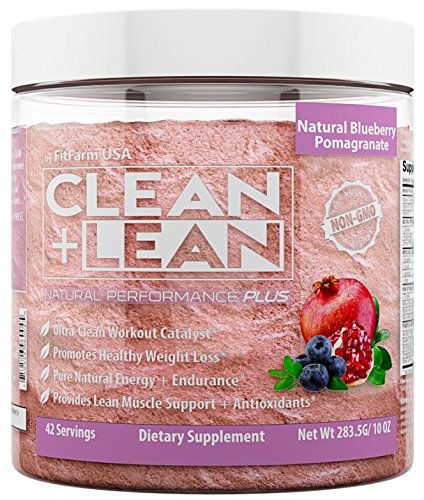 Clean+Lean Natural PerformancePlus by FitFarm USA: Ultra-Clean Workout  Catalyst + Healthy Weight Loss Blend, Lean Muscle BCAA's, and Powerful  Antioxidants- 100% Non-GMO Ingredients 42 Svgs, 6.7oz Blueberry Pomegranate