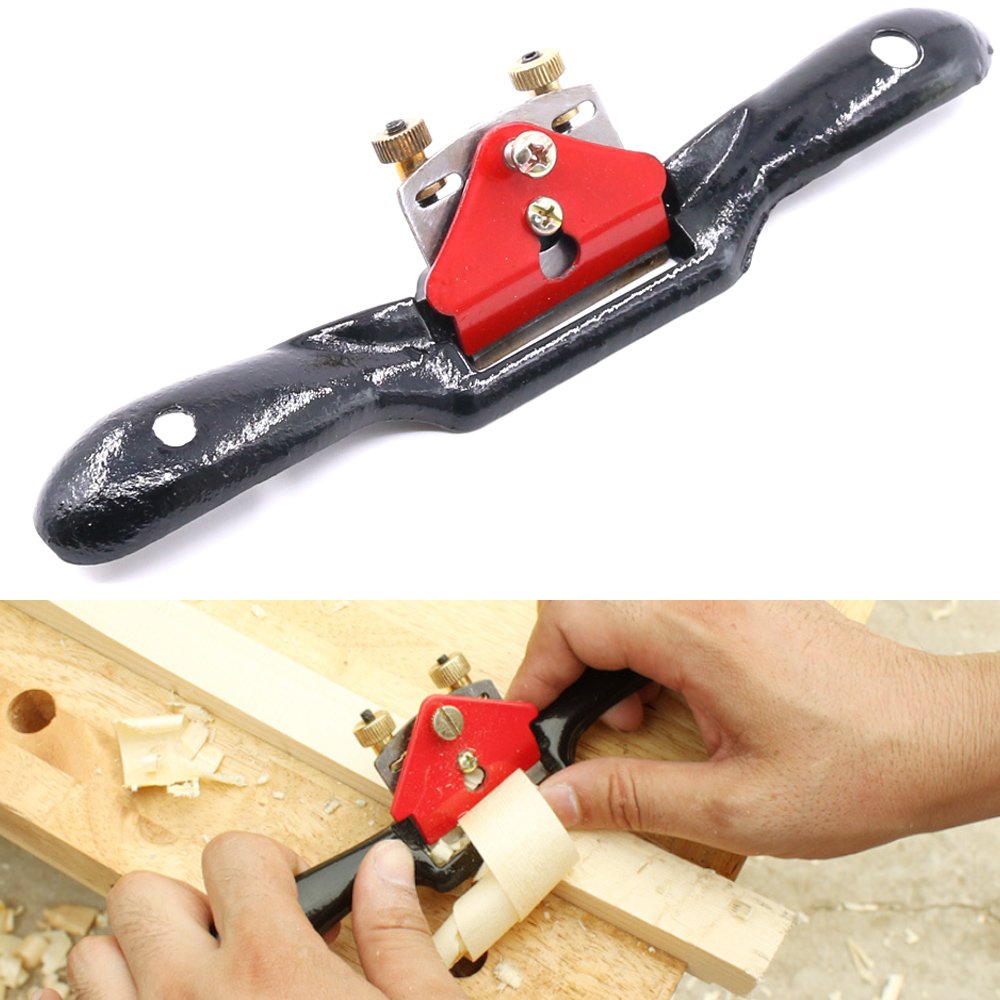 Swpeet 10'' Adjustable SpokeShave with Flat Base Metal Blade Wood Working  Hand Tool Perfect for Wood Craft Wood Craver Wood Working