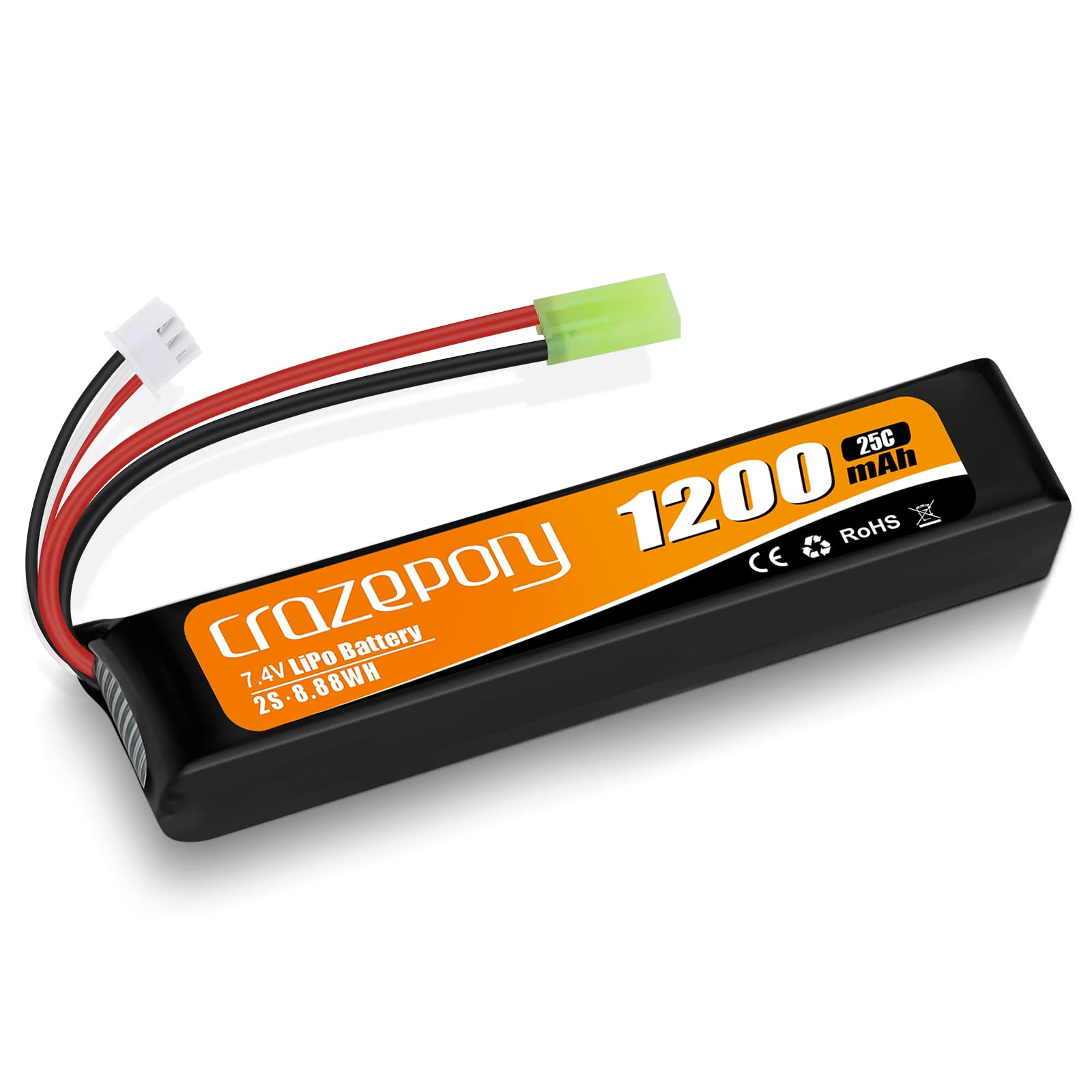 11.1V Airsoft Battery LiPo 2000mAh Rechargeable Hobby w/ Mini Tamiya  Connector
