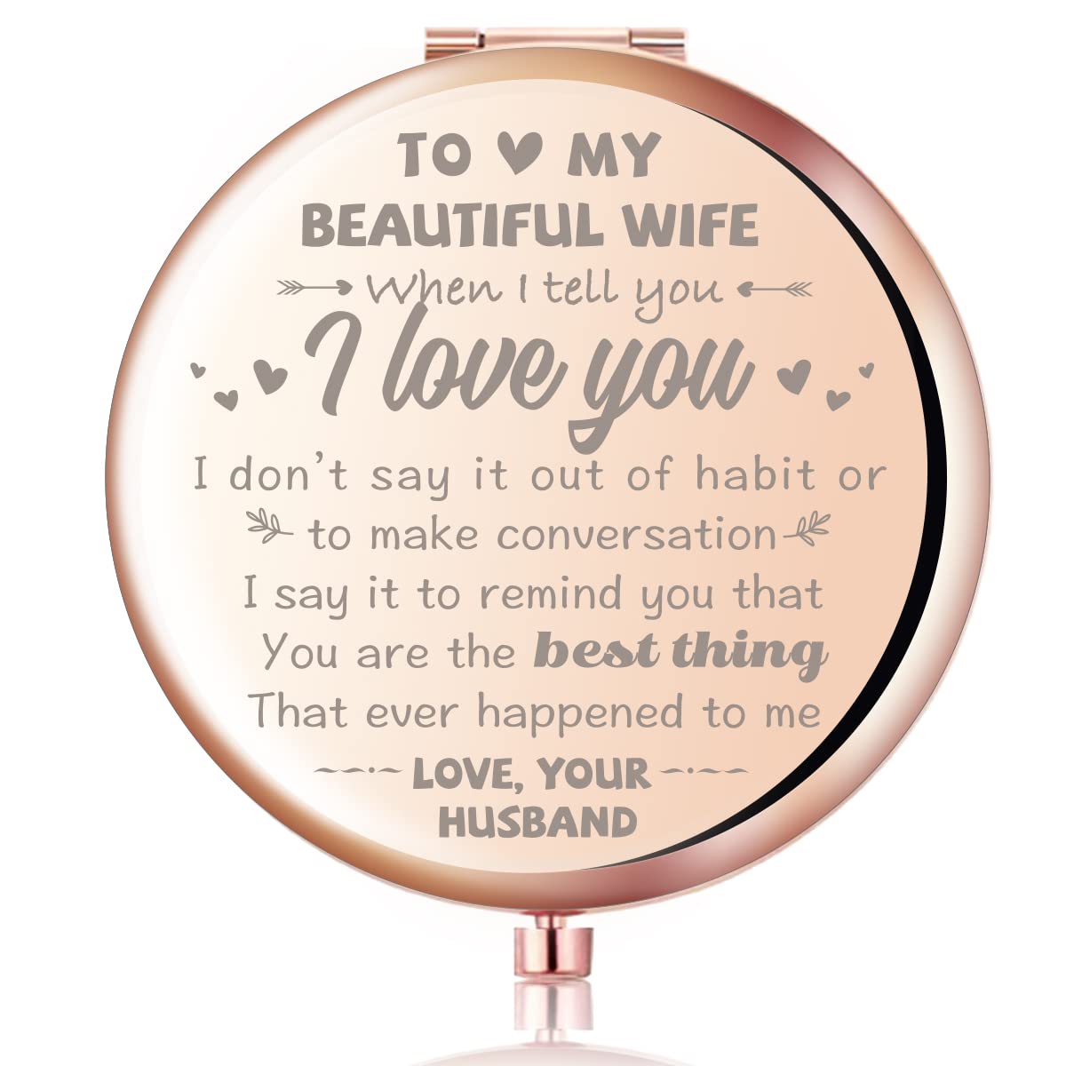 to My Wife Compact Mirror - Birthday Gifts for Wife from Husband, Wife  Gifts for