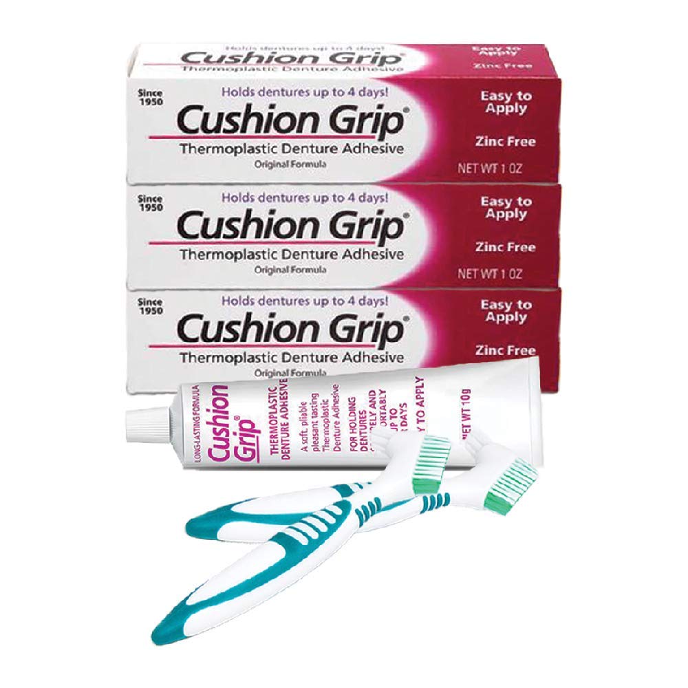 Cushion Grip Thermoplastic Denture Adhesive 10g Trial Size (Pack of 2)