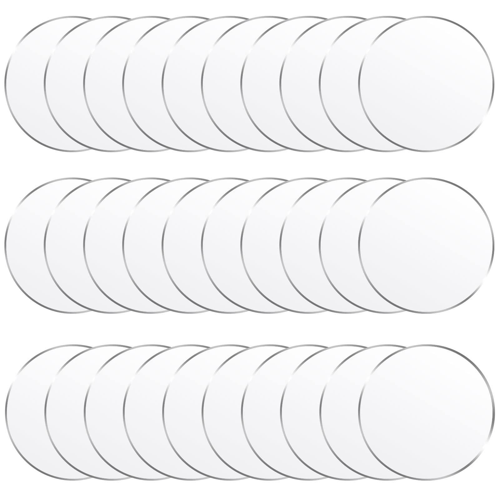 30PCS 4Inch Acrylic Circle Blanks, 0.08 Inch Thick Clear Acrylic