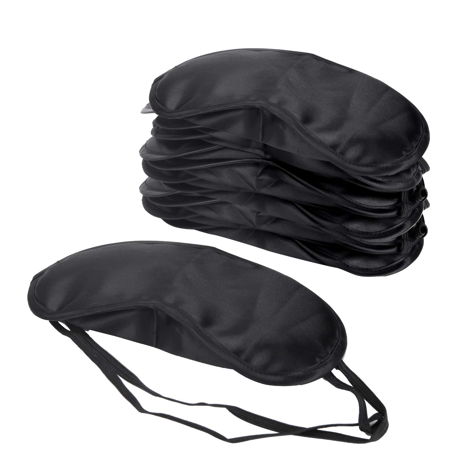 Senkary 12 Pack Blindfolds Sleep Mask Eye Mask Satin Fabric