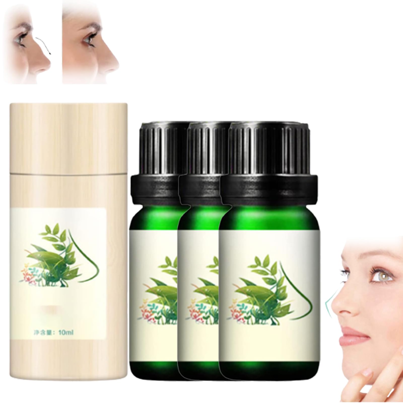 Alkyne Sci-effect Nose Lift Shaping Oil Nose Up Heighten Rhinoplasty  Essential Oil Nasal Bone Remodeling Serum for Nose Heighten&Reshaping (3pcs)