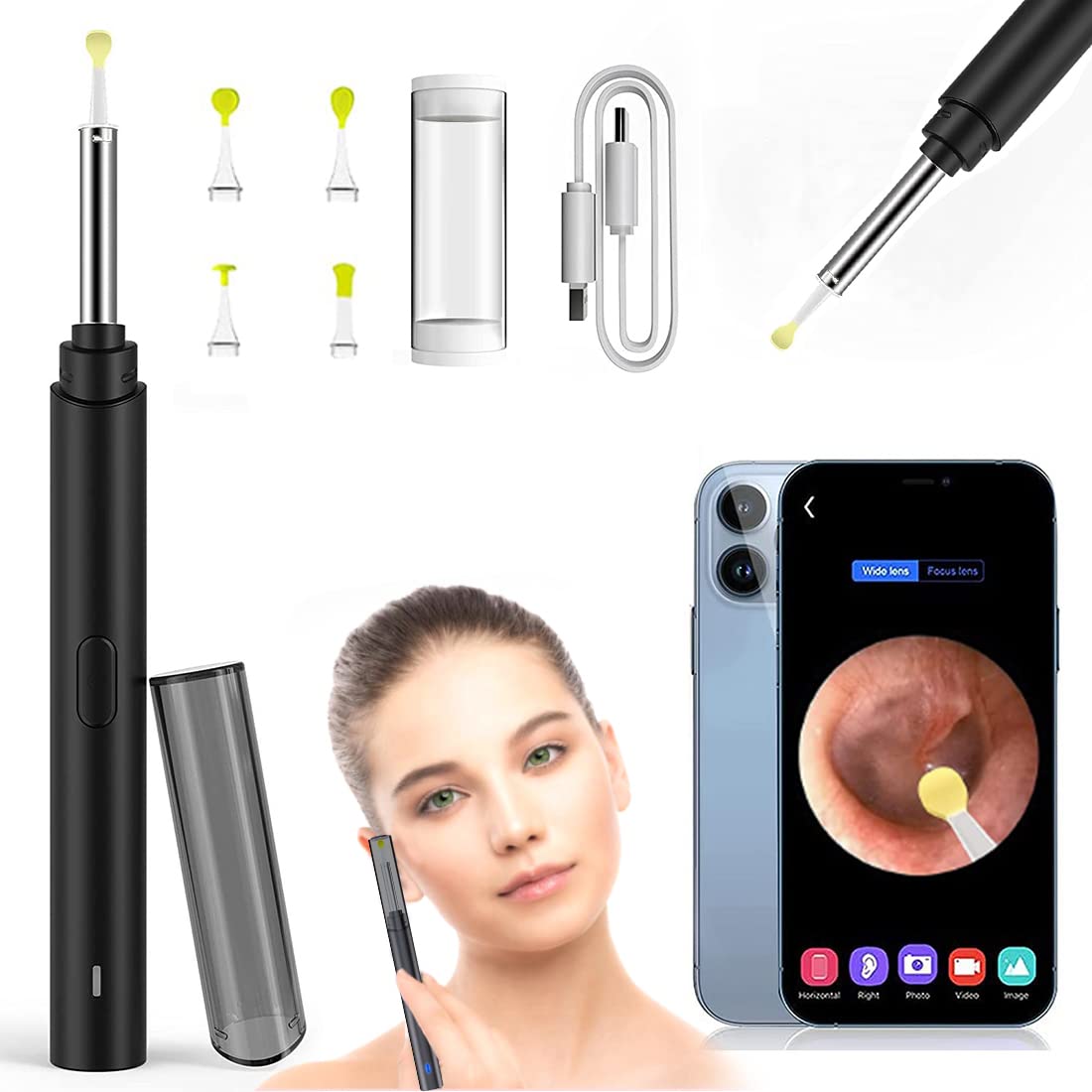 Smart Ear Wax Removal Cleaner Wireless Visual Endoscope Otoscope Camera