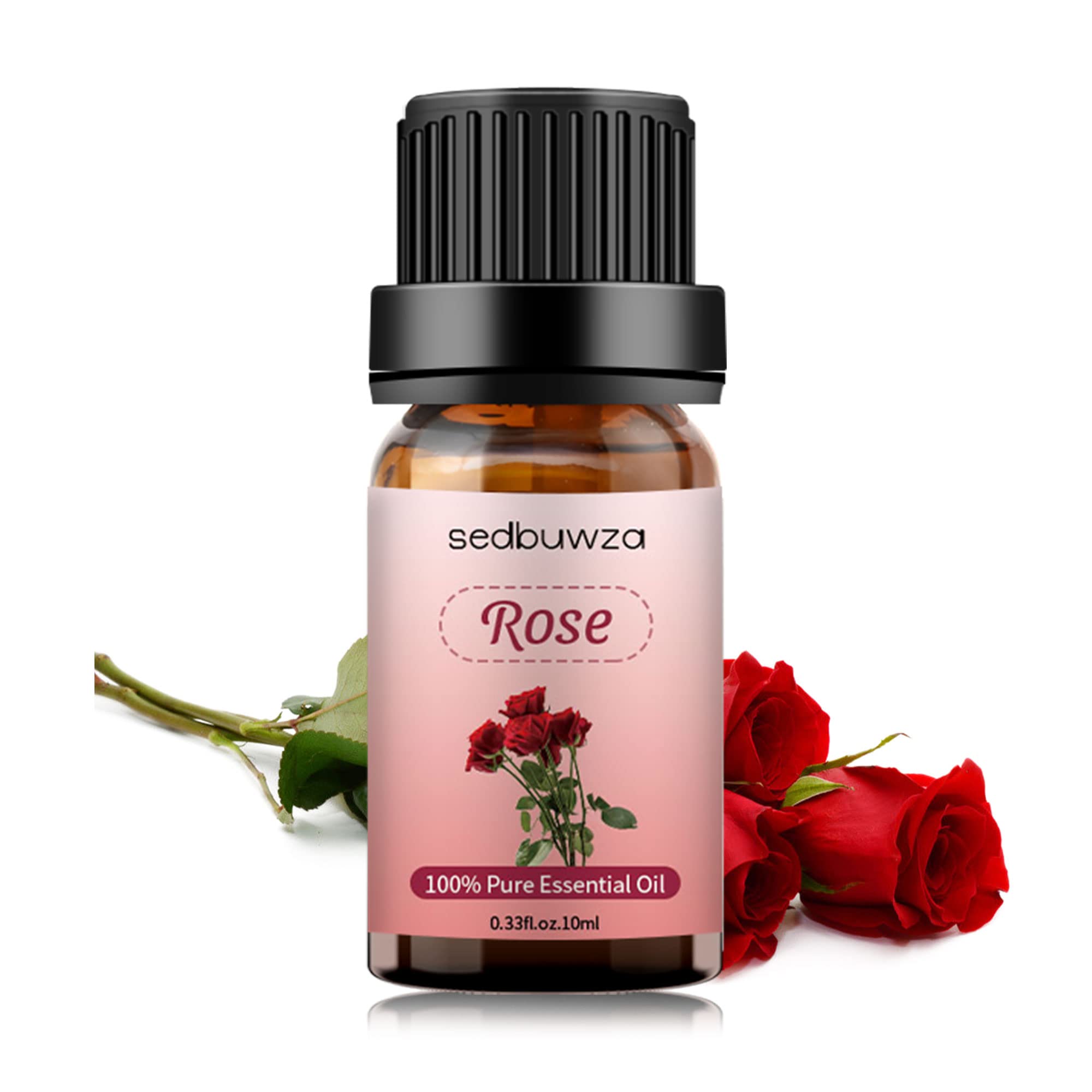 Rose Essential Oil 100% Pure Organic Rose Oil for Diffuser, Perfume,  Massage, Aroma, Bath - 10ML