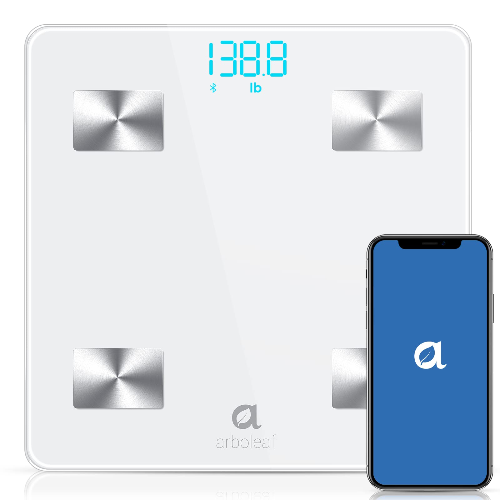  arboleaf Scale for Body Weight, Highly Accurate Weight Scale,  Smart Bathroom Scale, 14 Key Body Composition Analysis Sync Apps, 5 to 400  lbs White : Health & Household