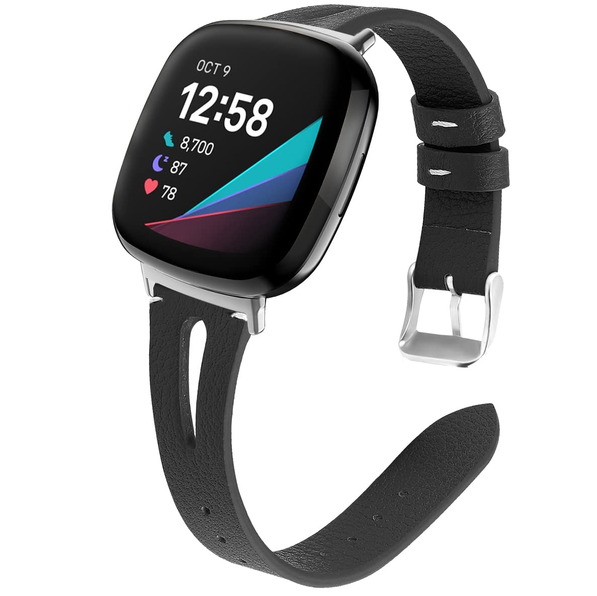  Compatible with Fitbit Versa 3 / Sense Leather Bands