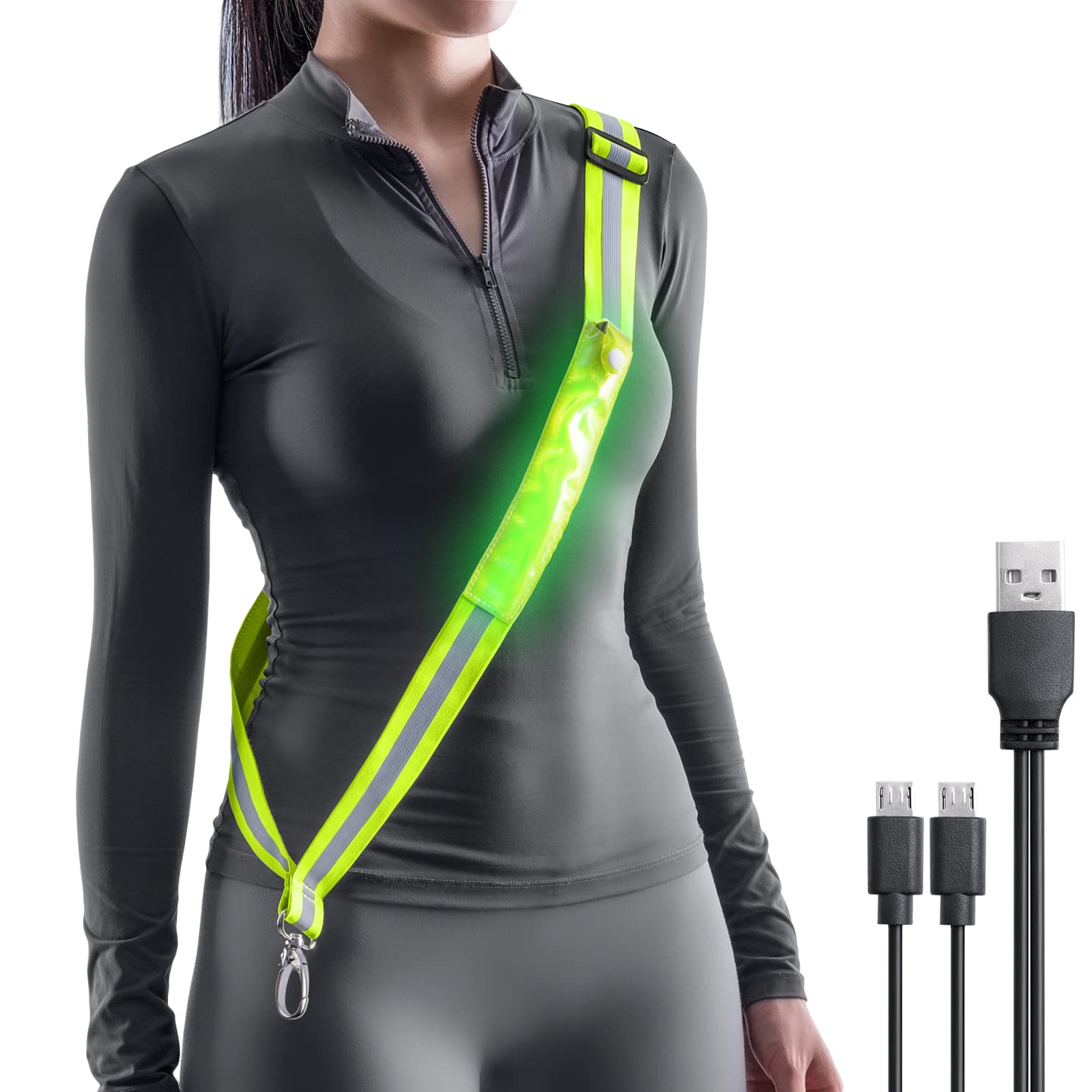 LED Reflective Running Vest, Safety Gear for Night Running