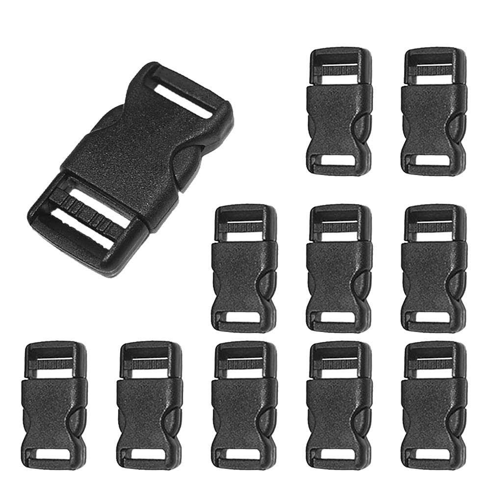 Side Release Buckles,Heavy Duty Plastic Buckle Clips Snaps Backpack Belt  Replacement Buckle(4 pcs, black) 