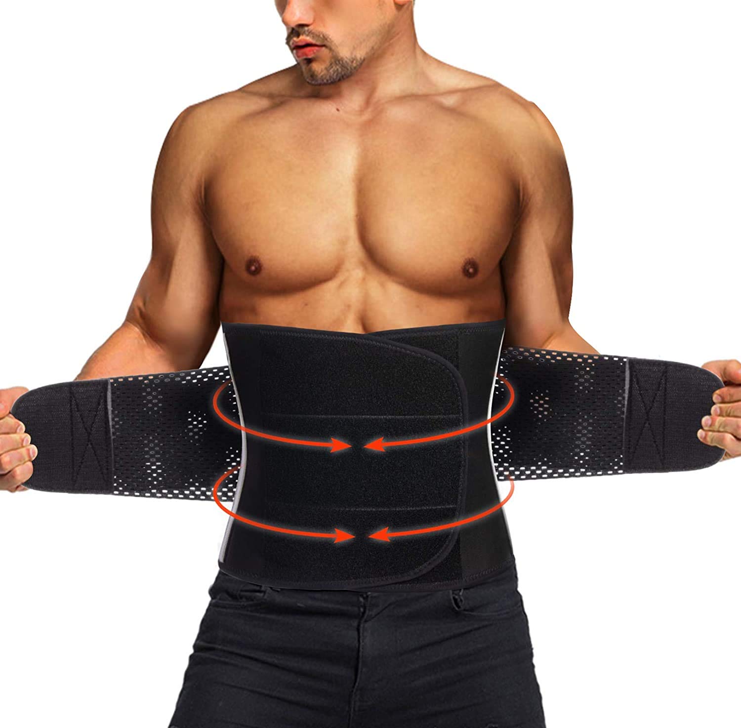 TAILONG Neoprene Waist Trimmer Ab Belt for Men Waist Trainer Corset Slimming  Body Shaper Workout Sauna