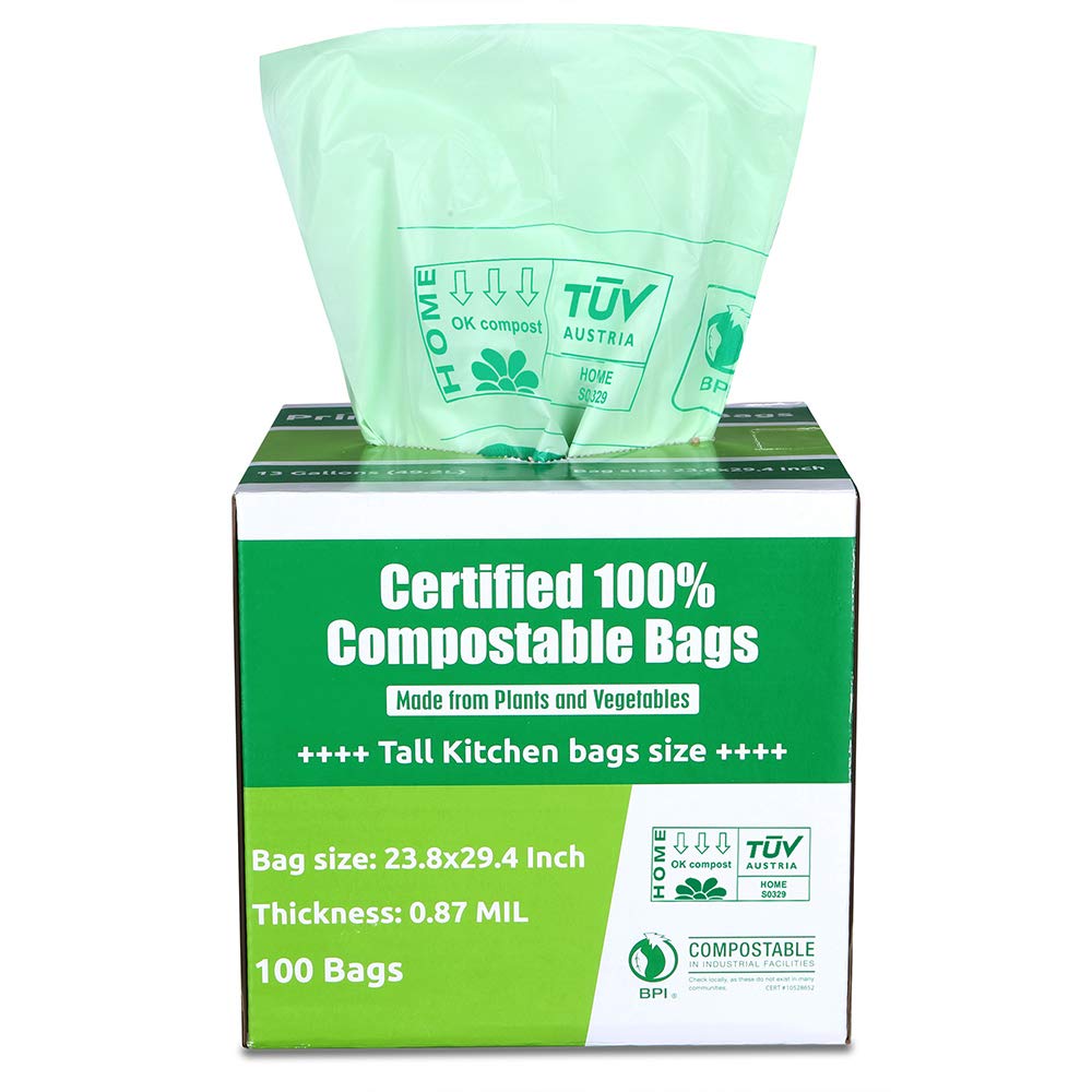 13 Gallons Plastic Trash Bags - 100 Count