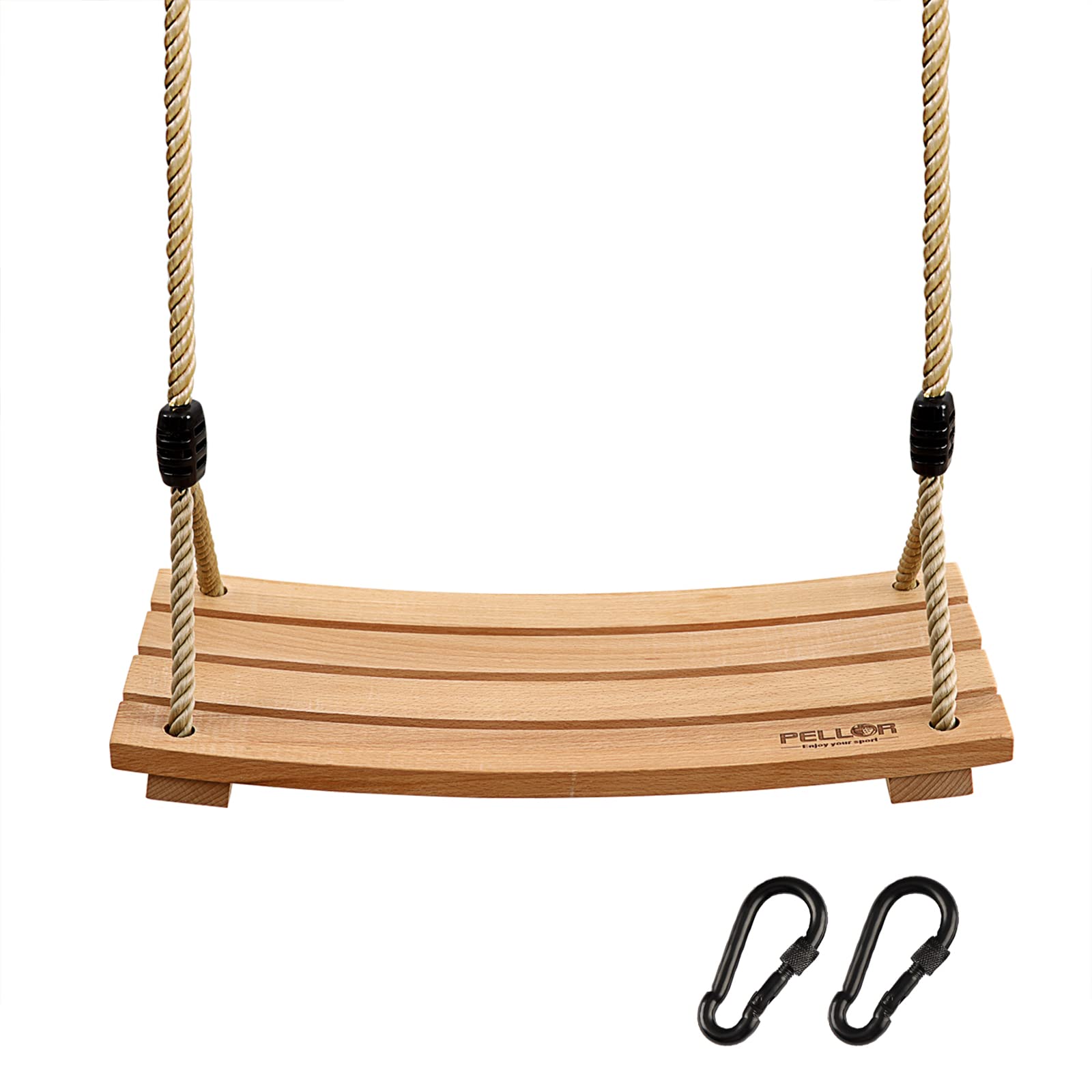 PELLOR Wood Tree Swing Seat, Indoor Outdoor Rope Wooden Swing Set for  Children Adult Kids 17.7x7.9x0.6 inch Burlywood 17.7x7.9x0.6 inch