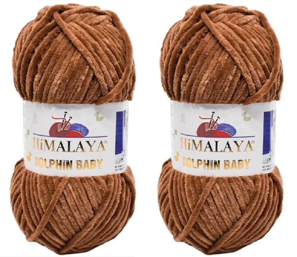 Himalaya Dolphin Baby Chenille Yarn, Brown 80343 – Flock of Knitters