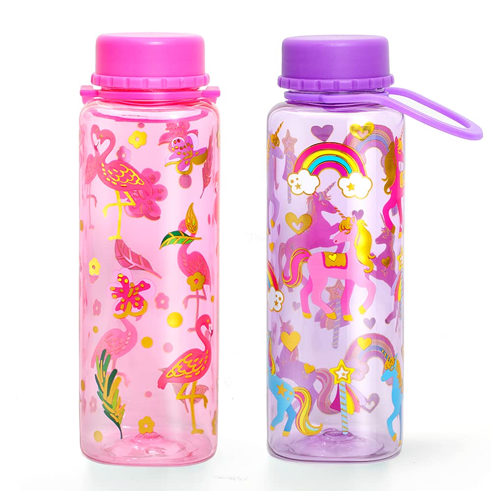 Home Tune 23oz Kids Water Drinking Bottle 2 Pack - BPA Free Flip