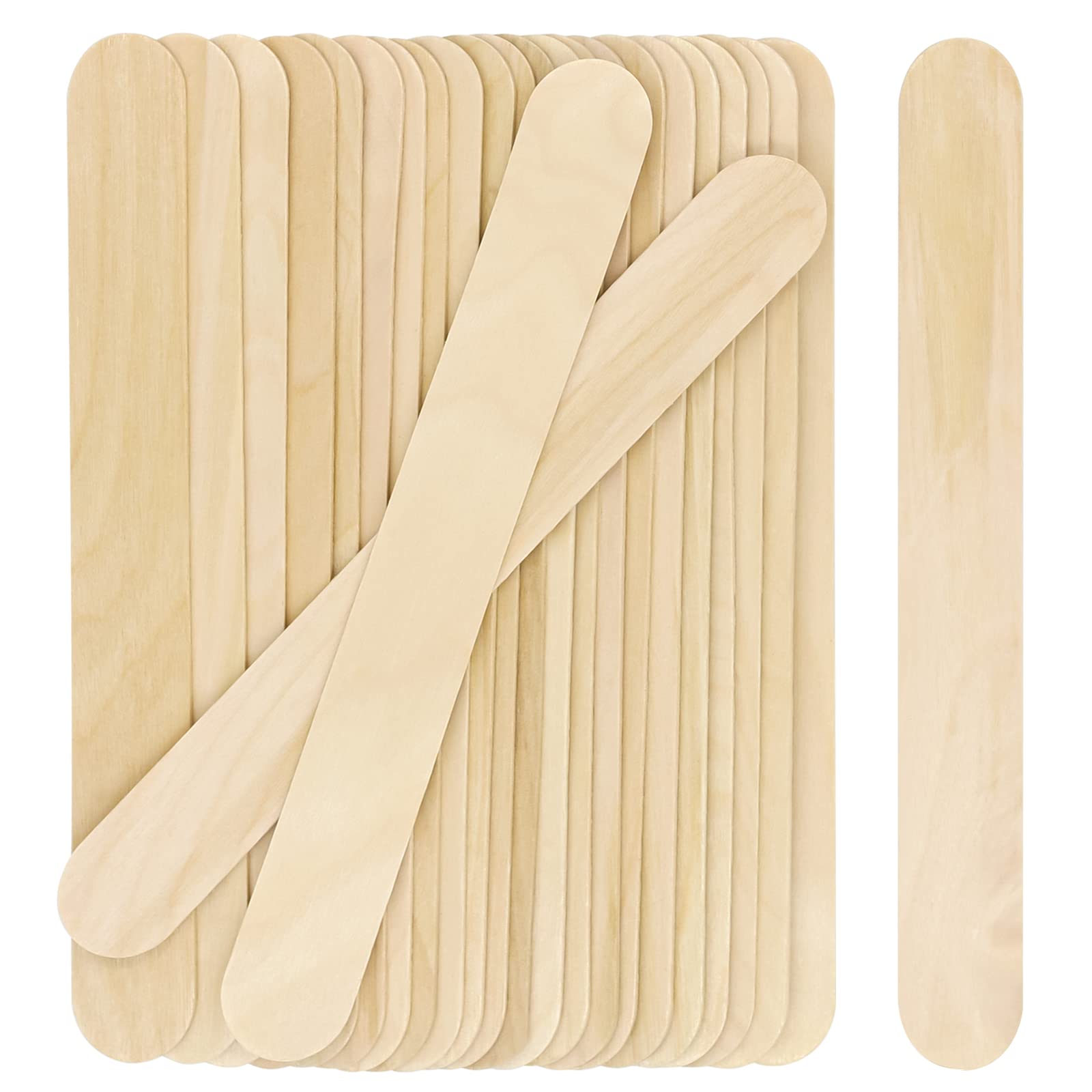 100 Sticks Jumbo Wood Craft Popsicle Sticks 6 Inch (Black) Black 100 Sticks