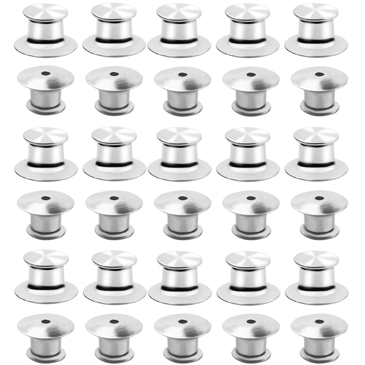 30 Pieces Metal Locking Pin Backs Locking Pin Keepers Locking Backs for  Disney Pins Locking Clasp Lapel Pin Backs Locking No Tool Required Suitable  for Broochs Badge Brooch (Silver)
