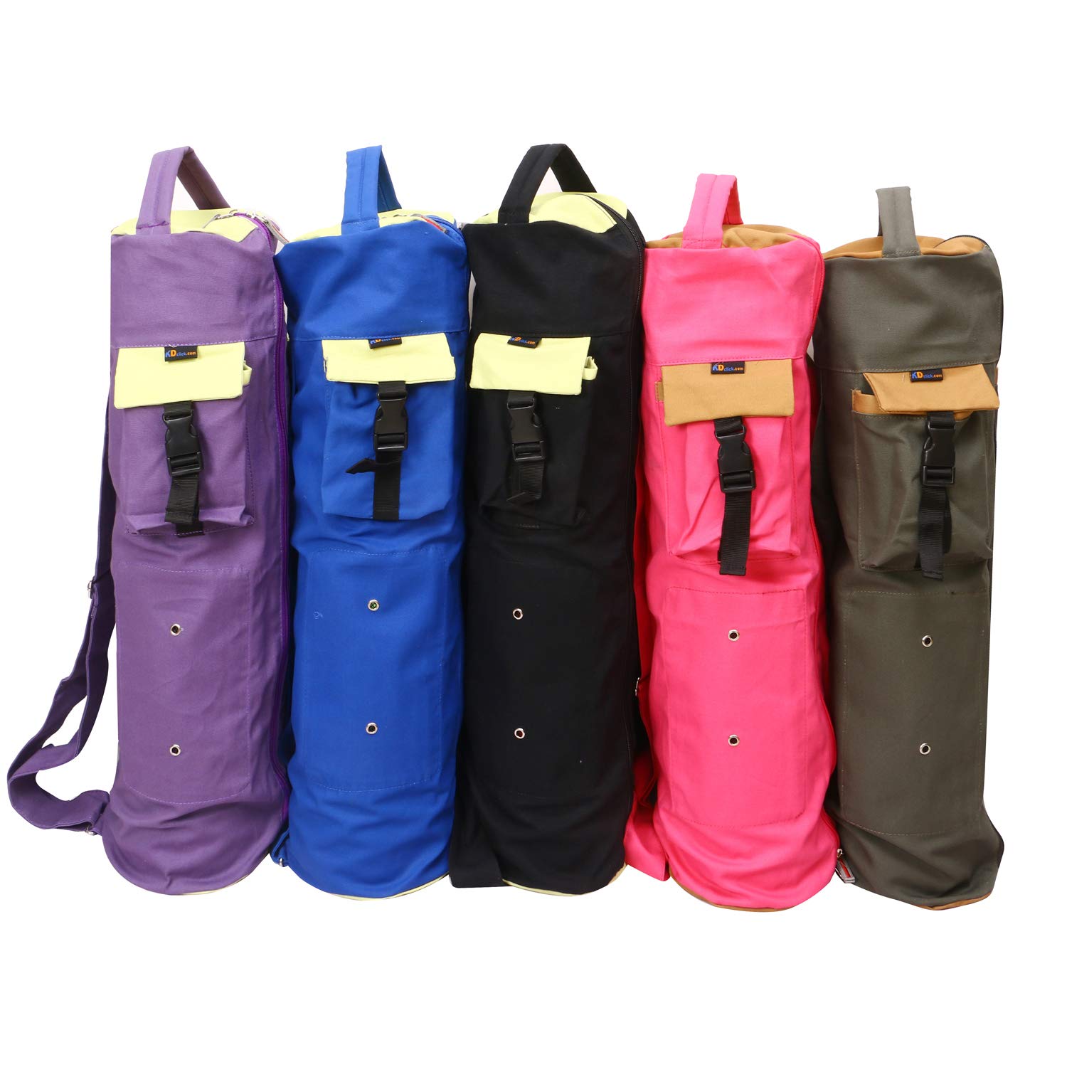 KD Yoga Mat Bag Cotton Canvas Cover Extra Large Bag Multi Functional  Pockets for Bottle Belt Bricks Towel Wallet Block & More Sling Bag Mat  Holder Purple