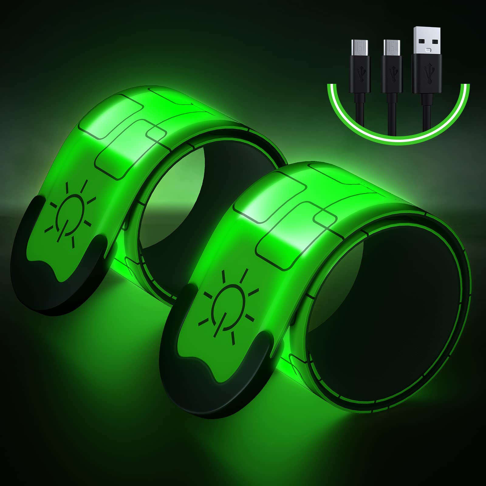 Reflective Armband With 4 Leds - 2 Pack