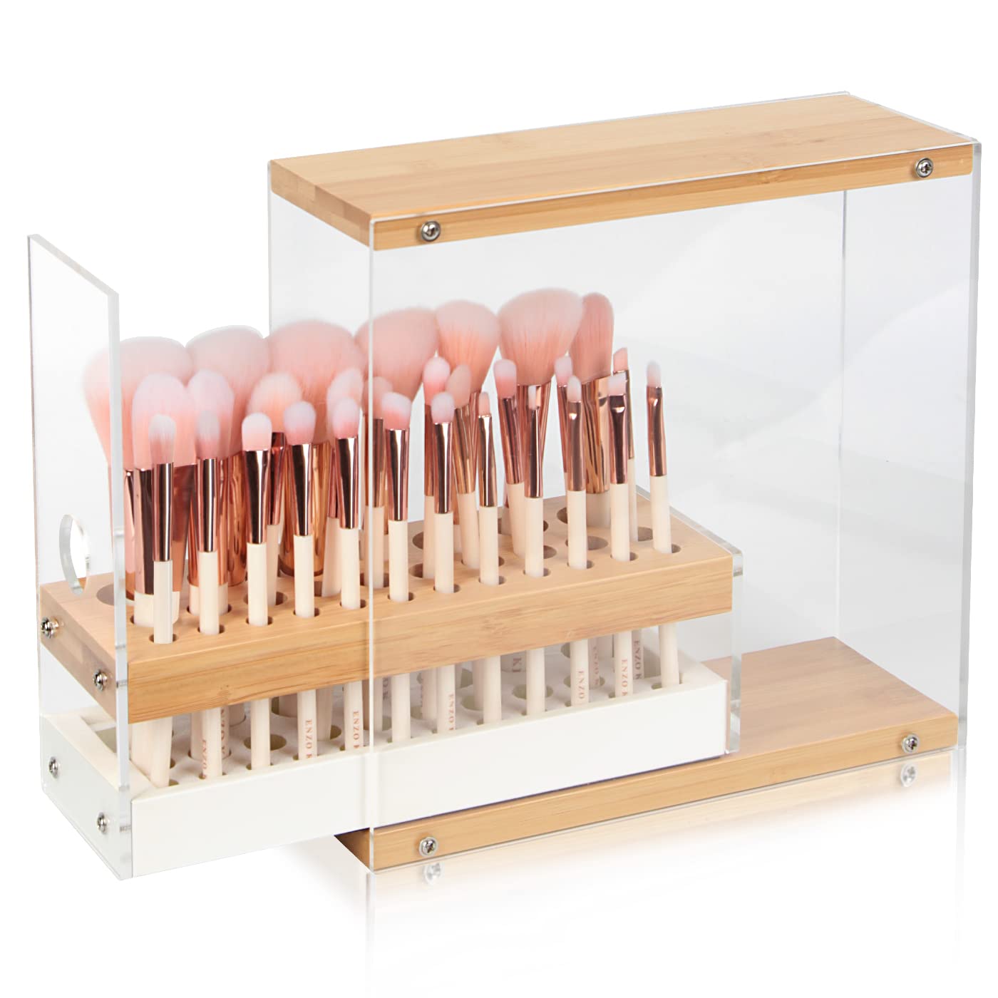 Wooden Acrylic Brush Holder