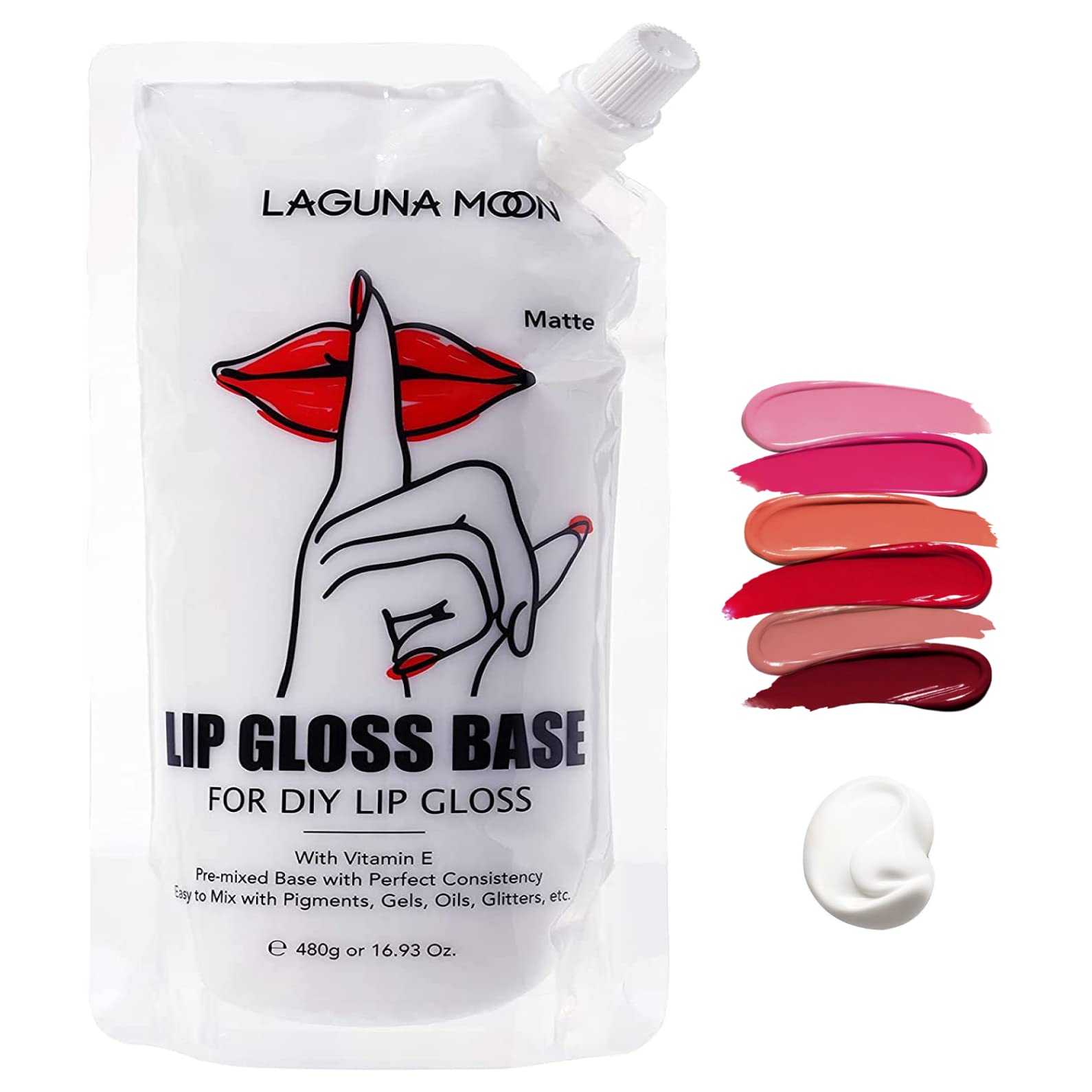 Matte Lip Gloss Base for DIY Lip Gloss Making Kit - 16.93oz Versagel with  Vitamin E for Smooth, Hydrated & Moisturized Lips - Fragrance Free, Safe  for Sensitive Skin - Supplies for