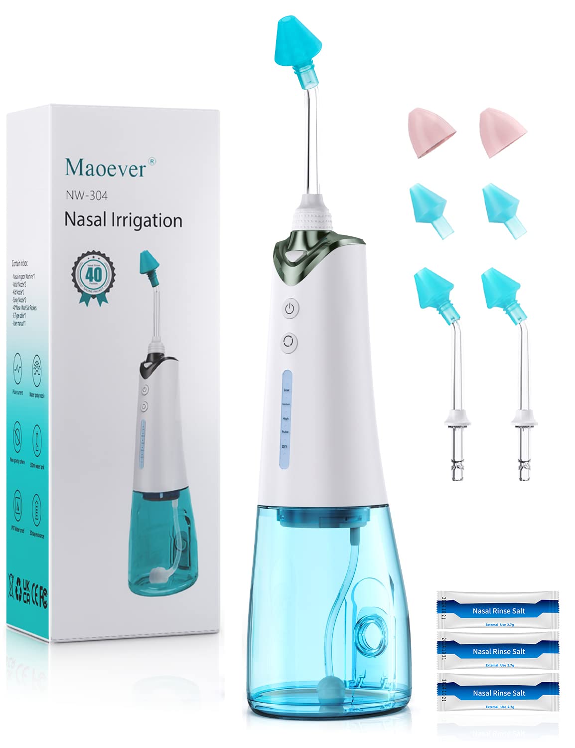 MAOEVER Nasal Irrigation System Cordless Nasal Rinse Machine for