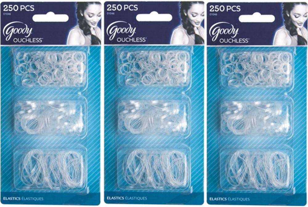 Goody 01046 Women's Ouchless Multi Clear Polyband Elastics (Pack