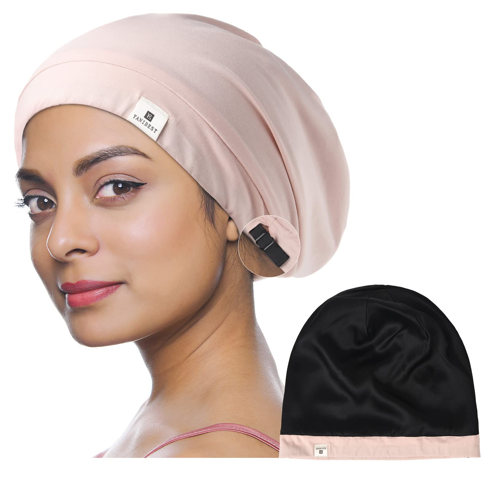 YANIBEST Womens Satin Lined Knit Beanie Hat Acrylic Winter Hats for Women Men Silk Lining Soft Slouchy Warm Cuffed Beanie Hat