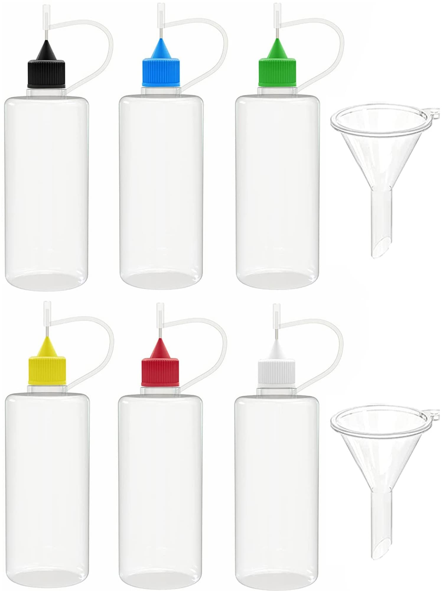 Jigitz 15pk Precision Tip Applicator Bottles with Funnels for Paint and Glue, Size: Small