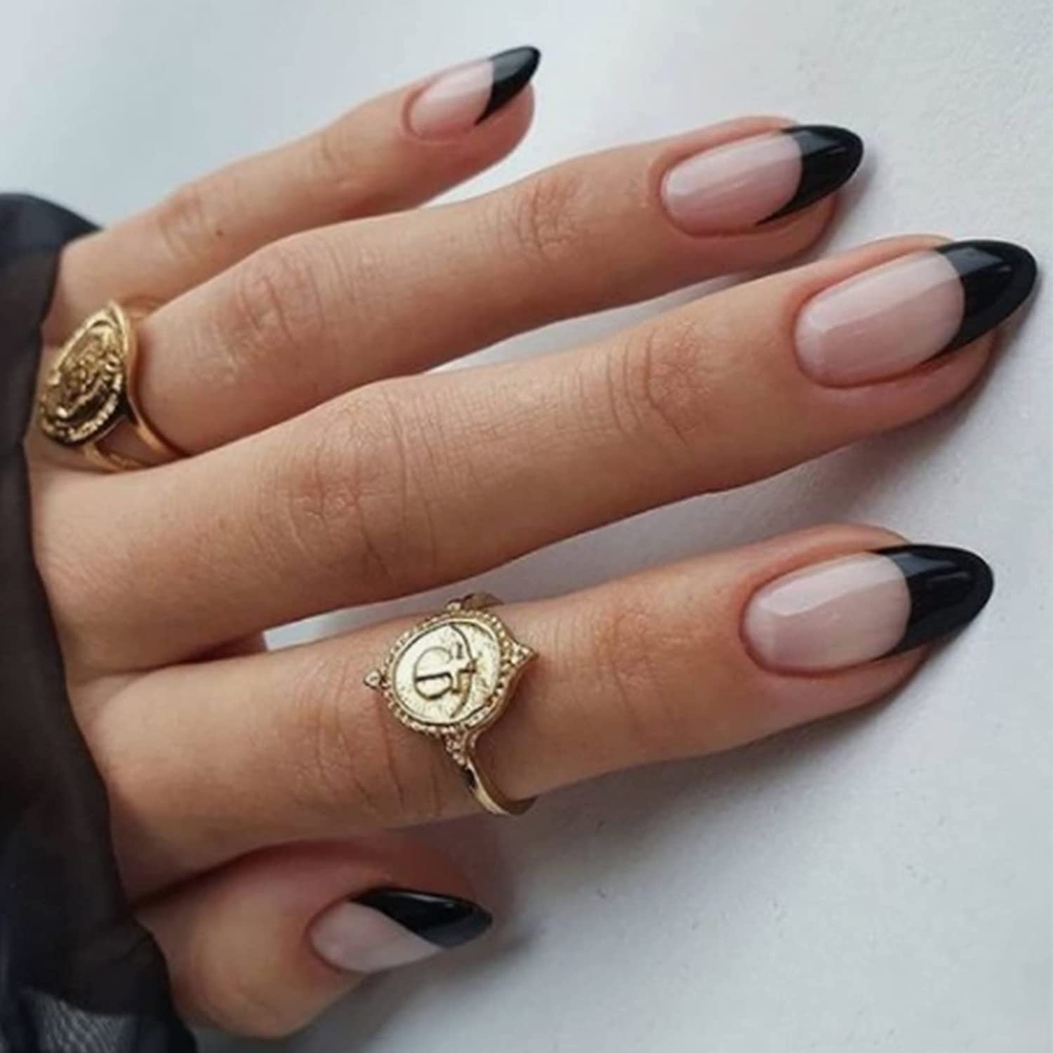 Black French Tip Nails (With a Yin-Yang Accent Because I Can) | naildawdle