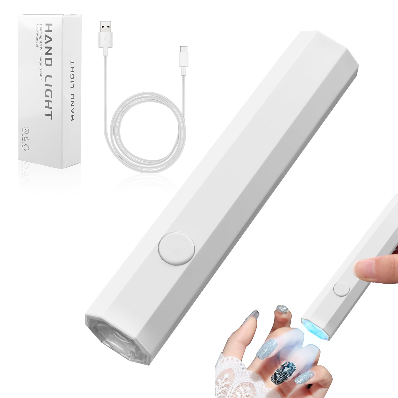 Mini UV Nail Lamp Light for Nails Portable Handheld Flash Cure Nail