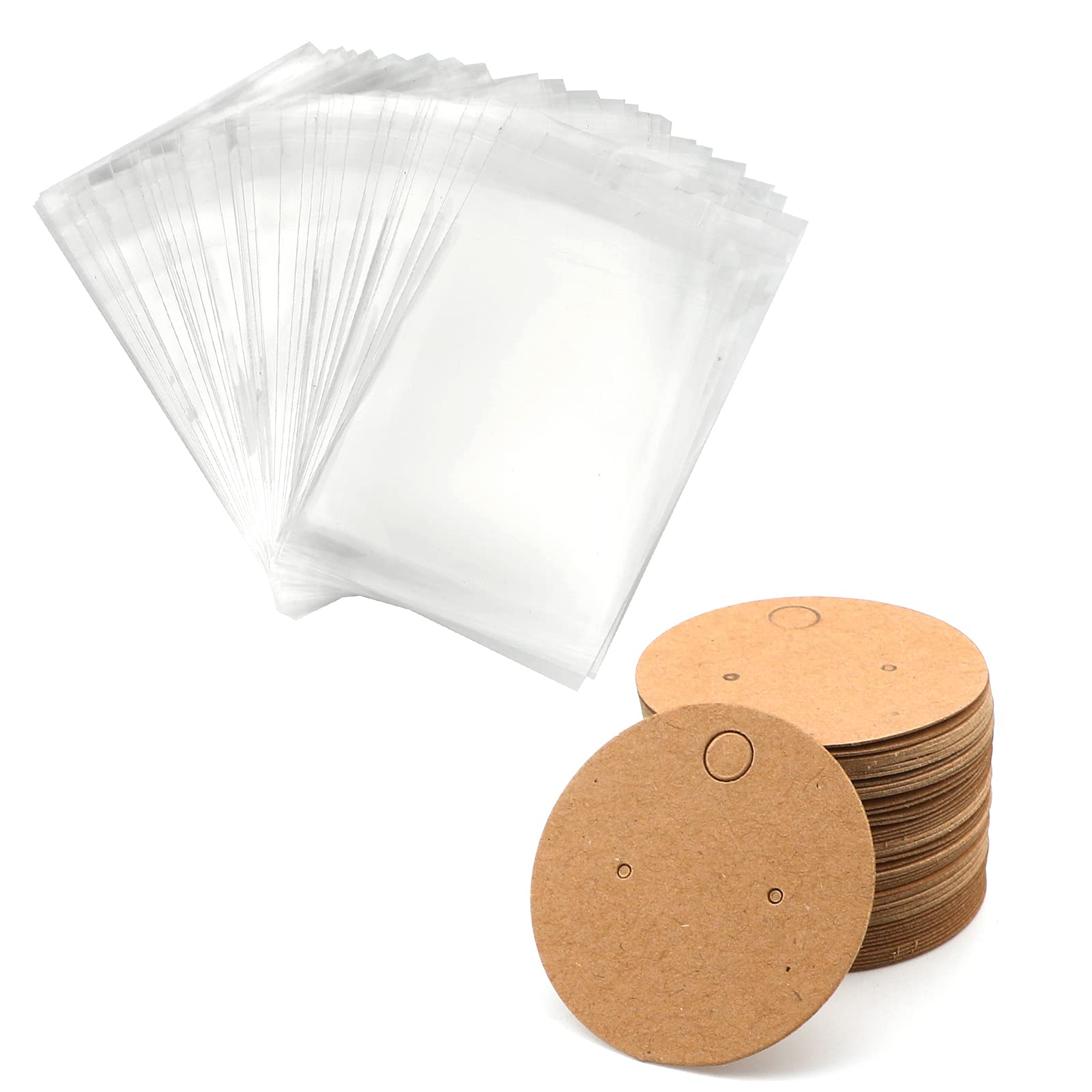 50pcs Jewelry Plastic Self-adhesive Bags With Hanging Hole, Diy Jewelry  Packaging & Display Bags