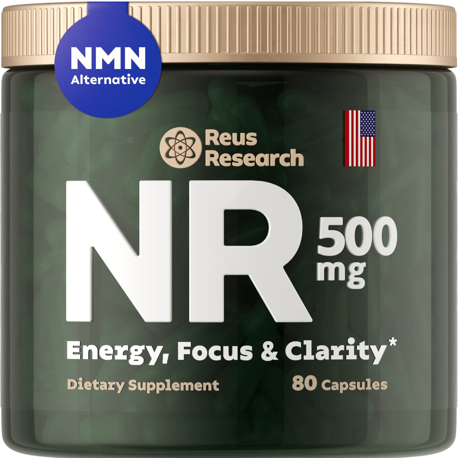 NMN Alternative - NAD+ Supplement Nicotinamide Riboside w/Resveratrol &  Quercetin - High Purity Energy Supplement for Memory
