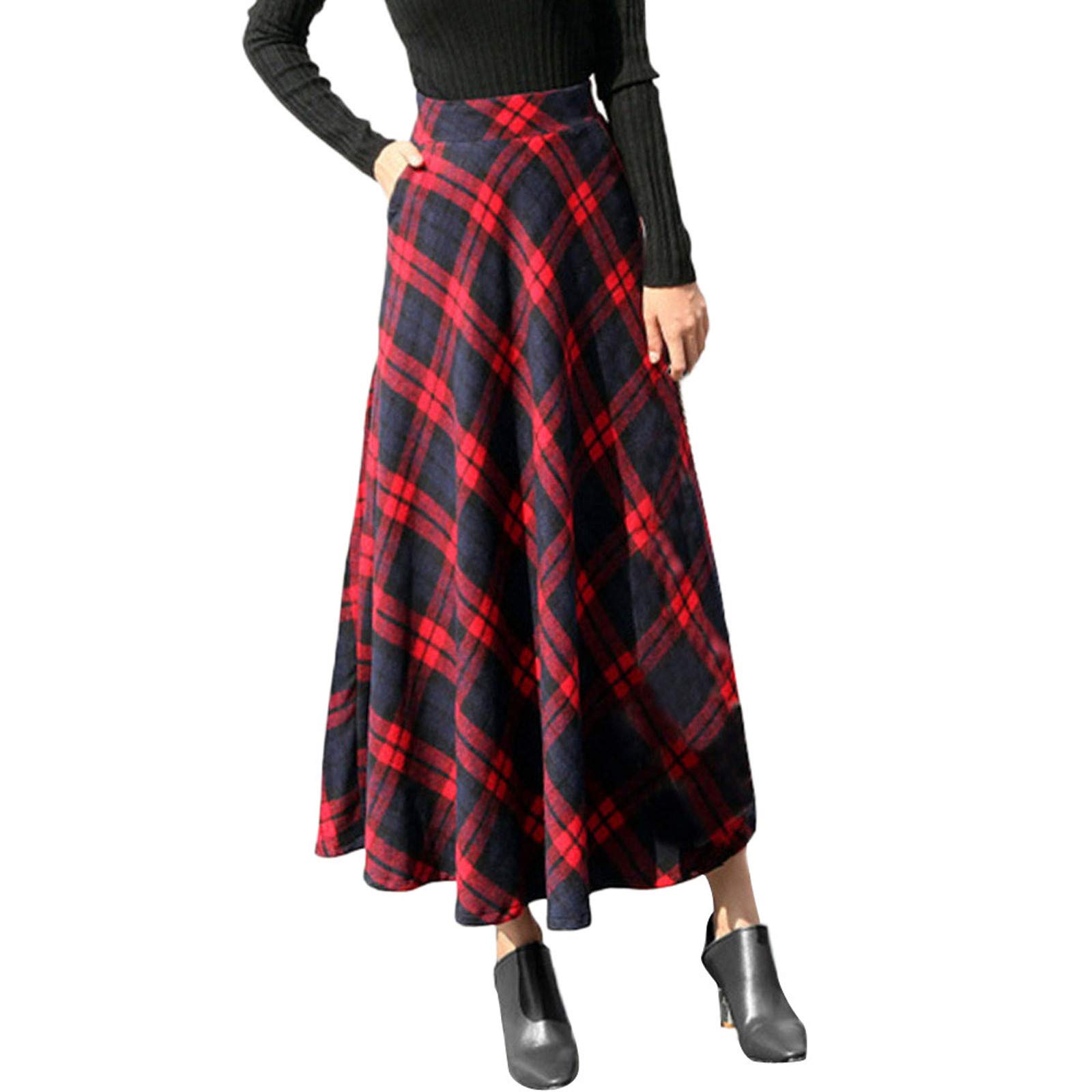 Long wool skirt, Elastic waist skirt, Maxi skirt, Wool skirt