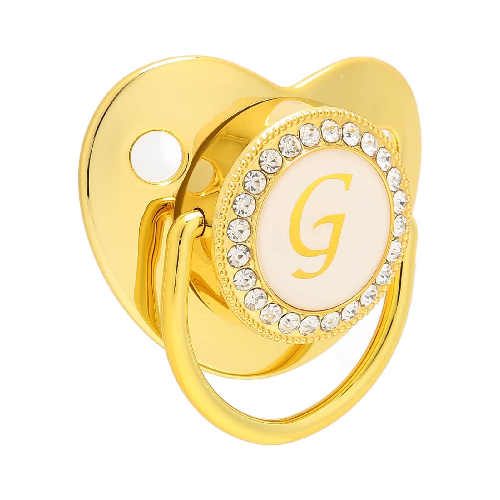 SUNGOOYUE Golden Baby Pacifier Curved Silicone Bling Pacifier