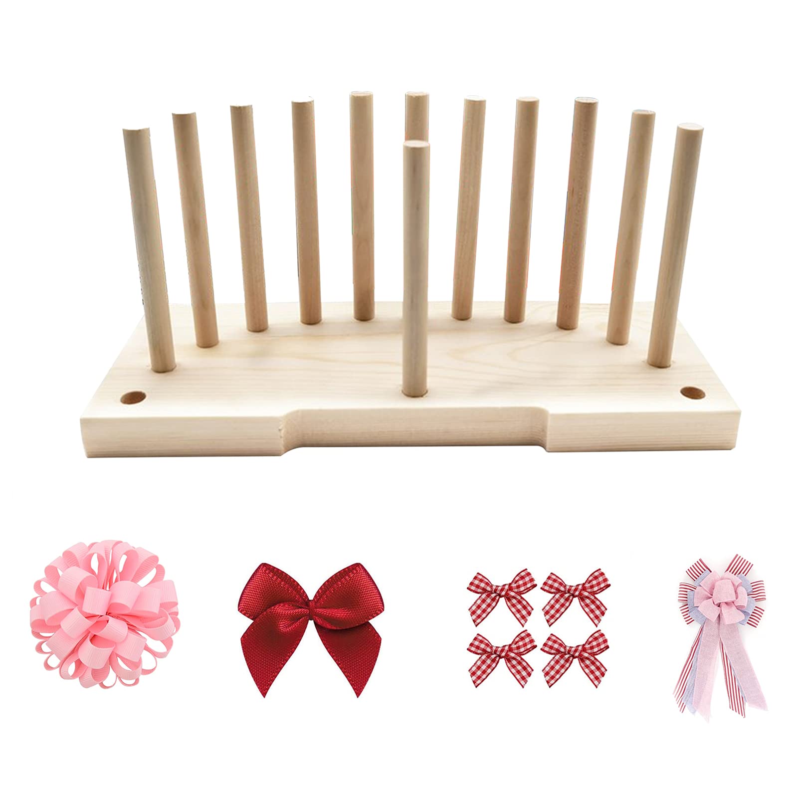 YUIO Bow Maker for Ribbon Wreaths, Double Sided Wreath Wooden Bow Making  Tools for Creating Gift Bows, Handmade Bowknot Making for Home Decoration