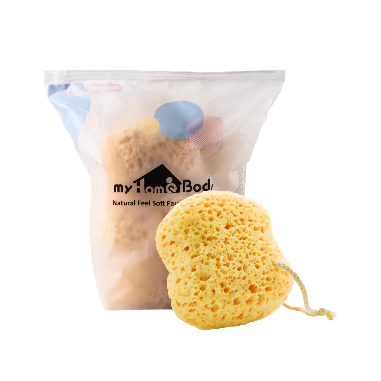 myHomeBody Premium Bath Sponge, Foam Loofah Sponge, Body Sponge for Shower  - Large Size, Lots of Lather, Curvy, 3 Pack
