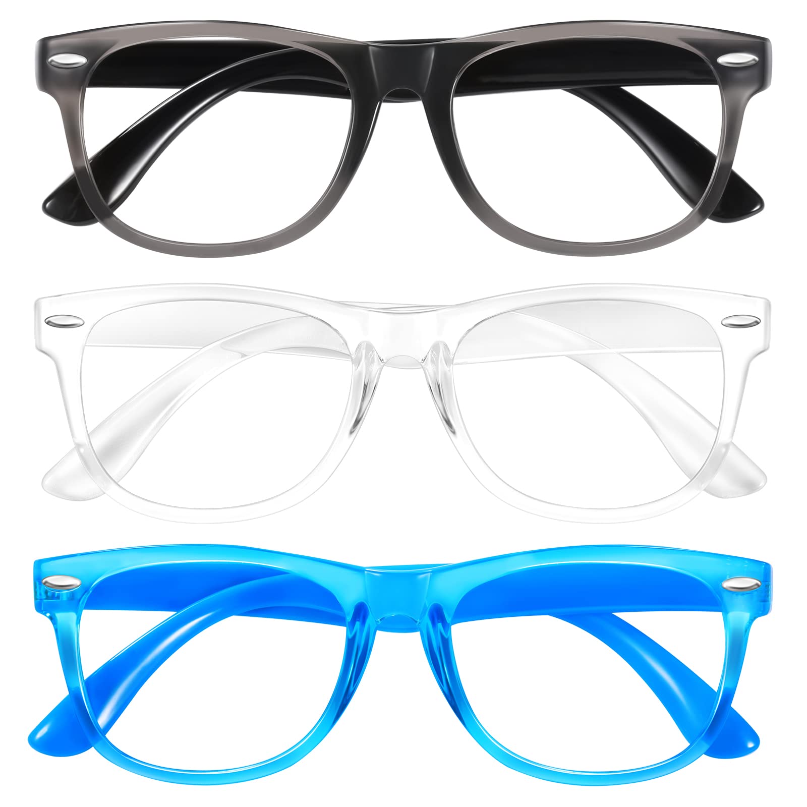 Blue Light Glasses for Kids 3 Pack Blue Light Blocking Glasses for Teen Boys  Girls Age