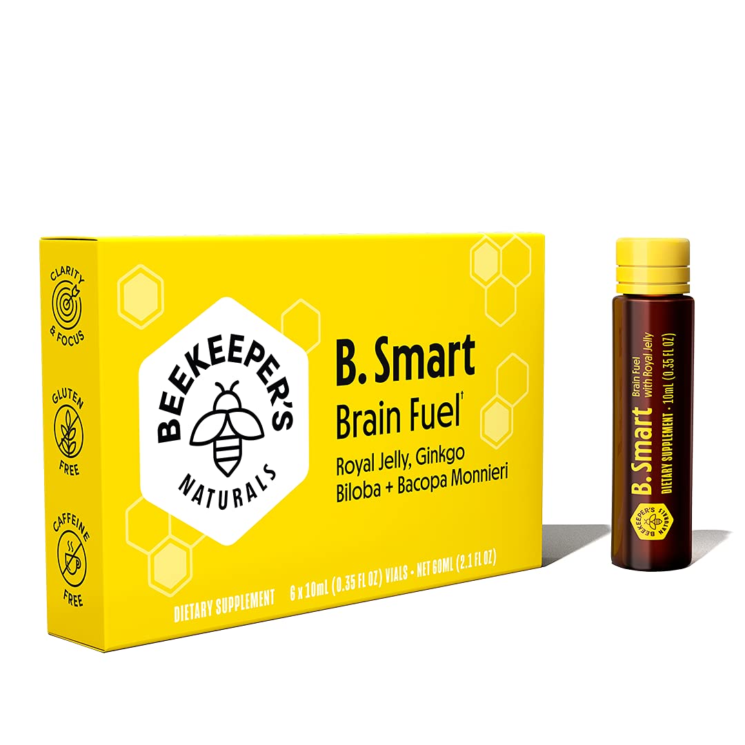 BEEKEEPER'S NATURALS B.LXR Brain Fuel - Memory, Focus and Clarity Liquid  Formula, Supports Productivity - Royal Jelly, Ginkgo Biloba, Bacopa  Monnieri