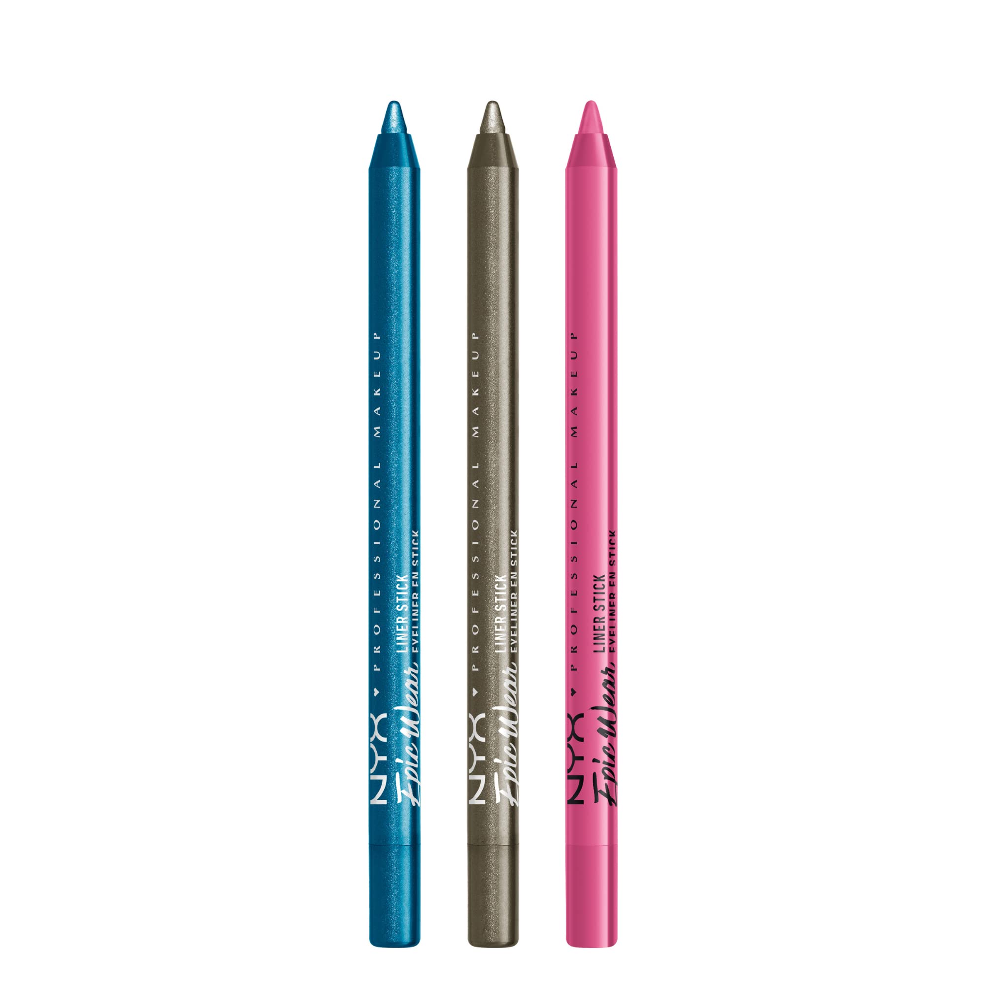 Storm Eyeliner PROFESSIONAL of MAKEUP - 3 Long-Lasting Stick Epic NYX Pencil Pack (Turquoise Wear Liner