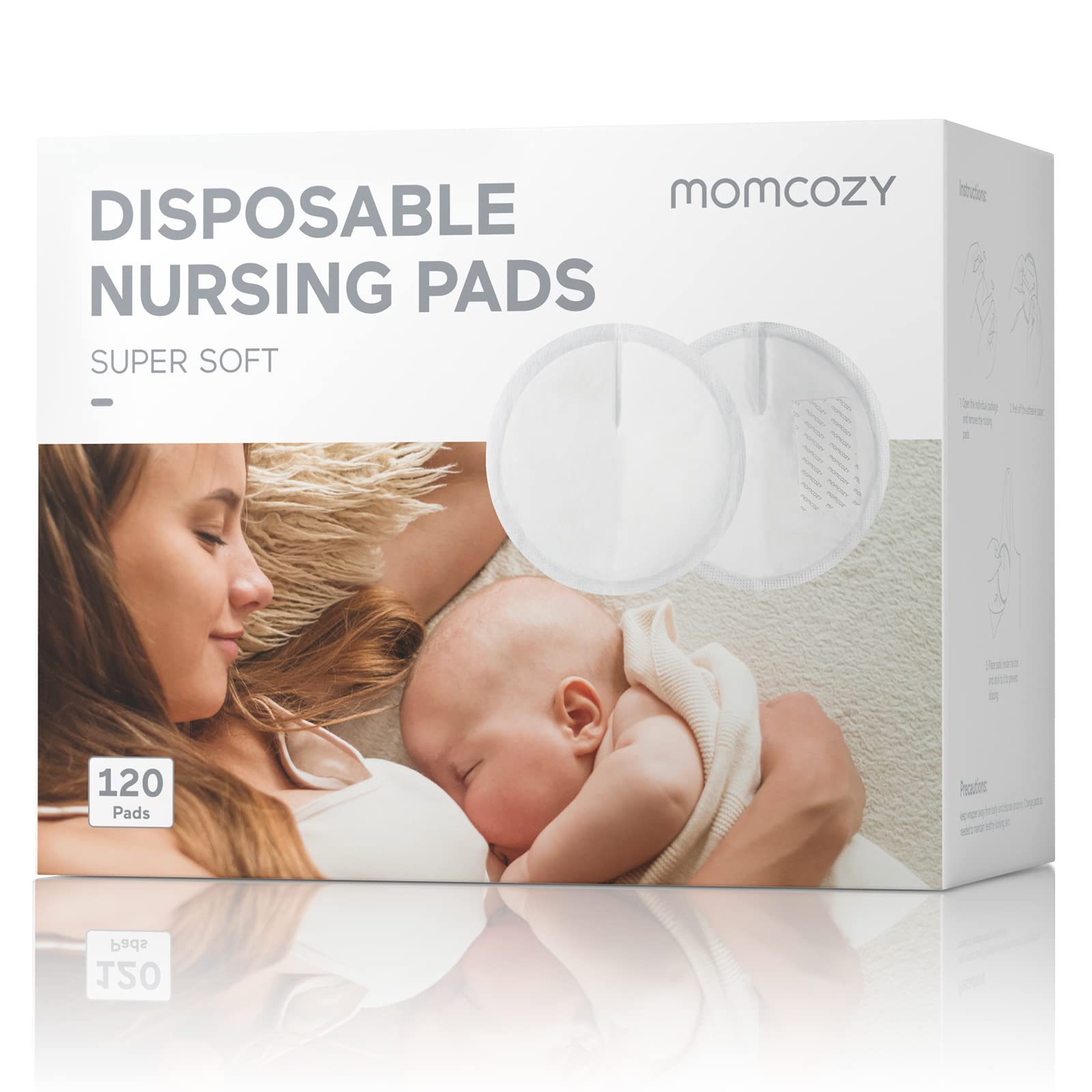 Momcozy Super Soft Nursing Pads Disposable, Fast Absorbent 120 Count Breast  Pads for Breastfeeding, Extra Fit & Leak-Proof Nipple Pads, Portable