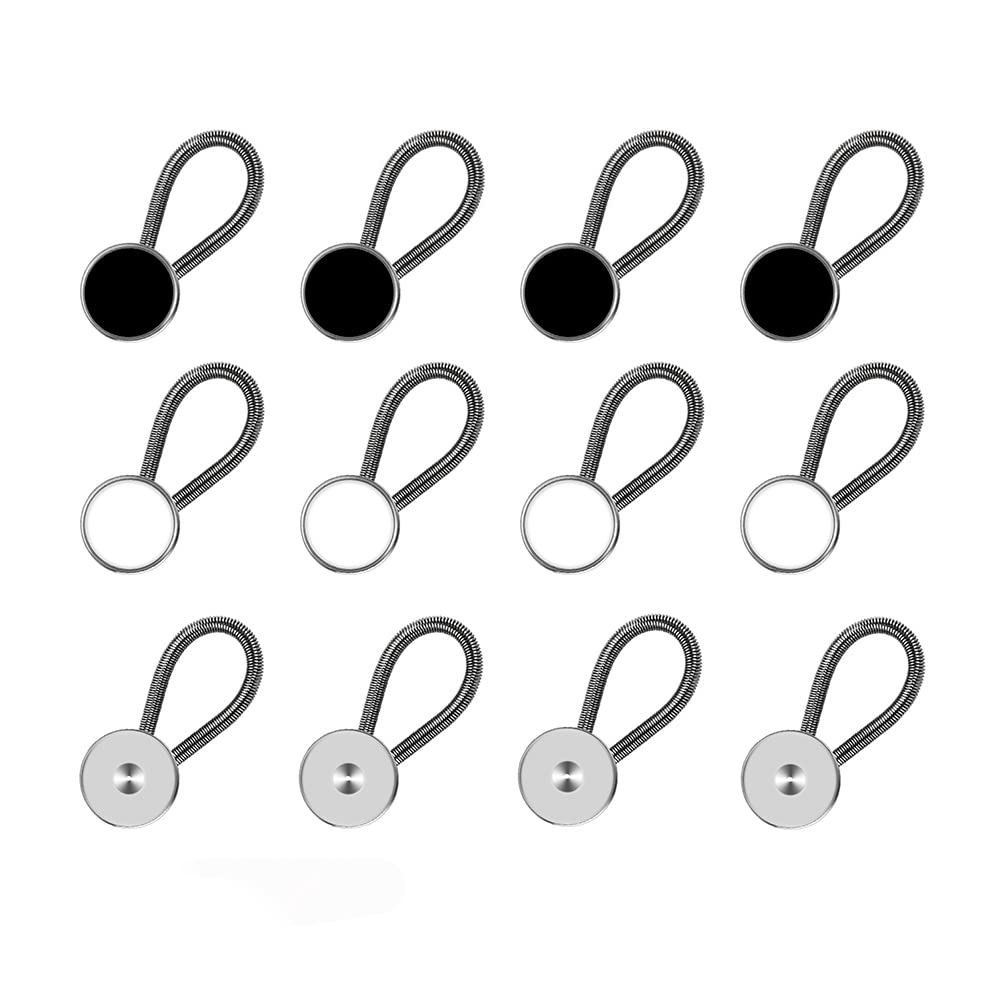 12pcs, Collar Extenders, Comfy & Premium Invisible Neck Extender, Adds 1 in  Instantly, Button Extenders for Mens Dress Shirts Suits Trouser, Coat