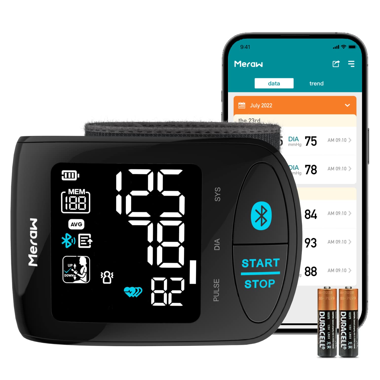 Digital Wrist Blood Pressure Monitor, Bluetooth connectivity