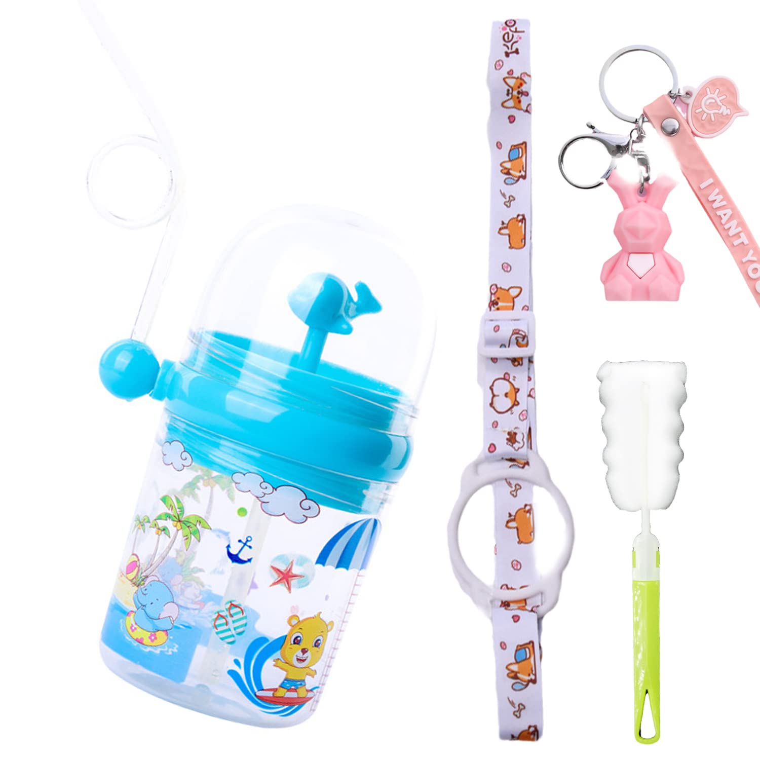 STEADY Whale-Spray Water Bottle Kids Baby Sippy Cups Travel Cup