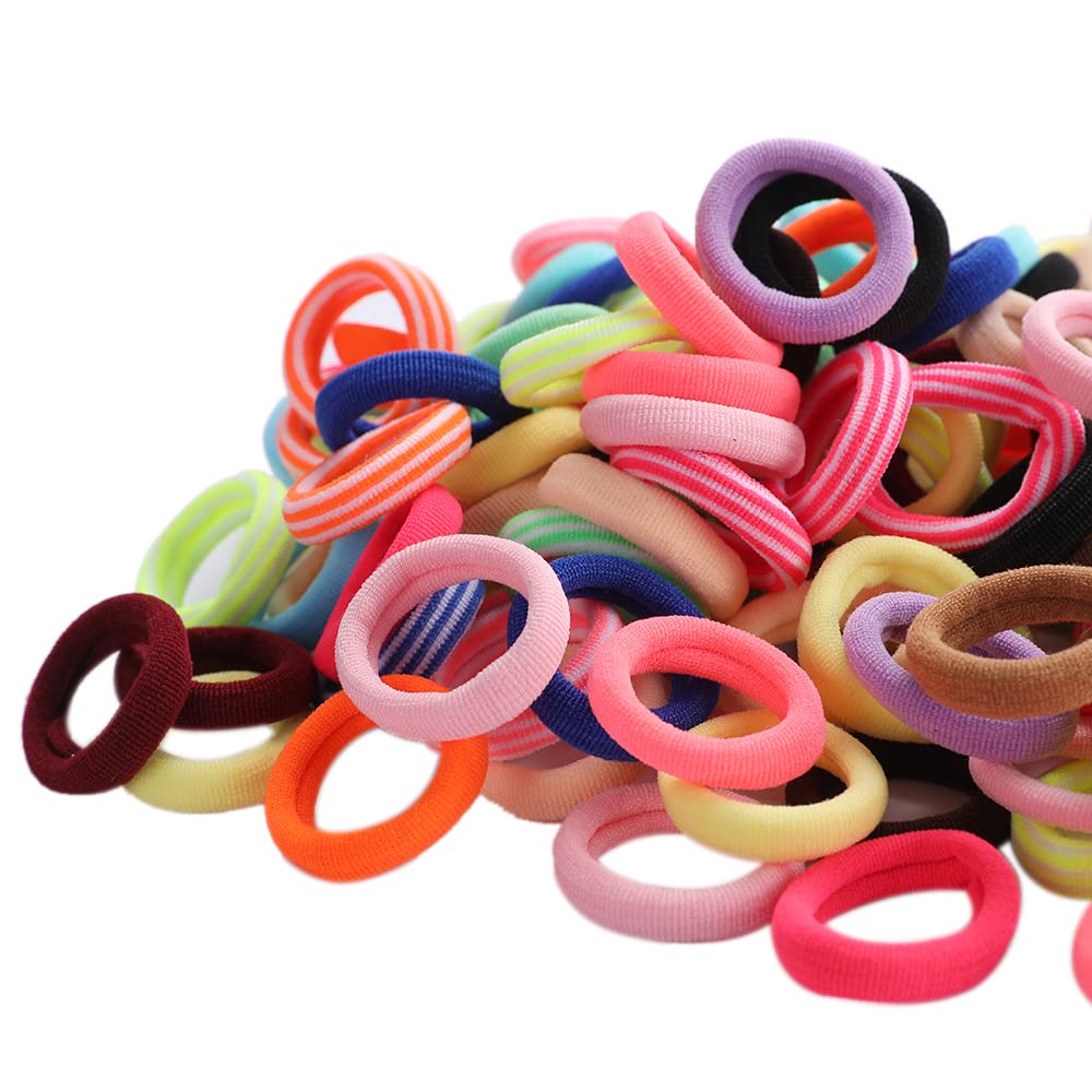 400 Pcs Soft Rainbow Hair Ties Toddler Girl Hair Ties Pony Tail Bands  Stretch Elastics Curly