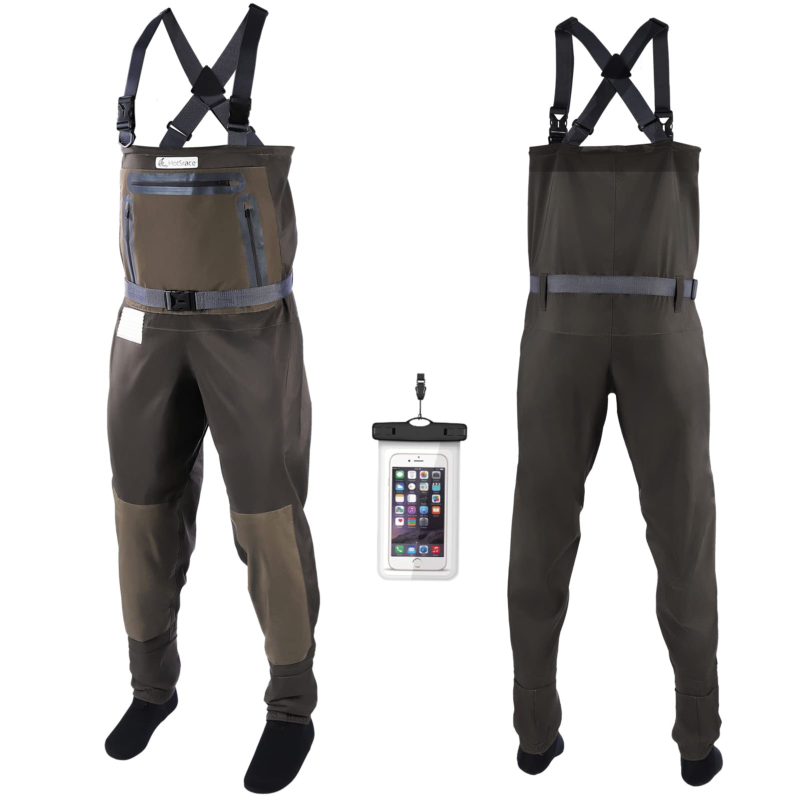 HotSrace Fishing Waders, Breathable Stocking Foot Waterproof Wader