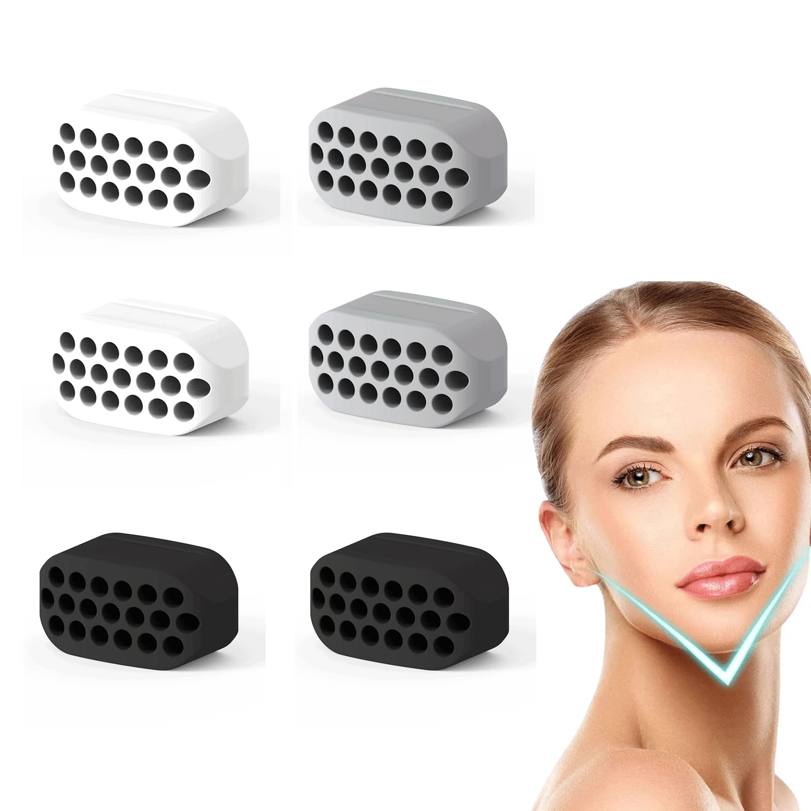 6pcs Jawline Exerciser For Men And Women, Food Grade Silicone Neck Face  Exerciser, Jaw Trainer