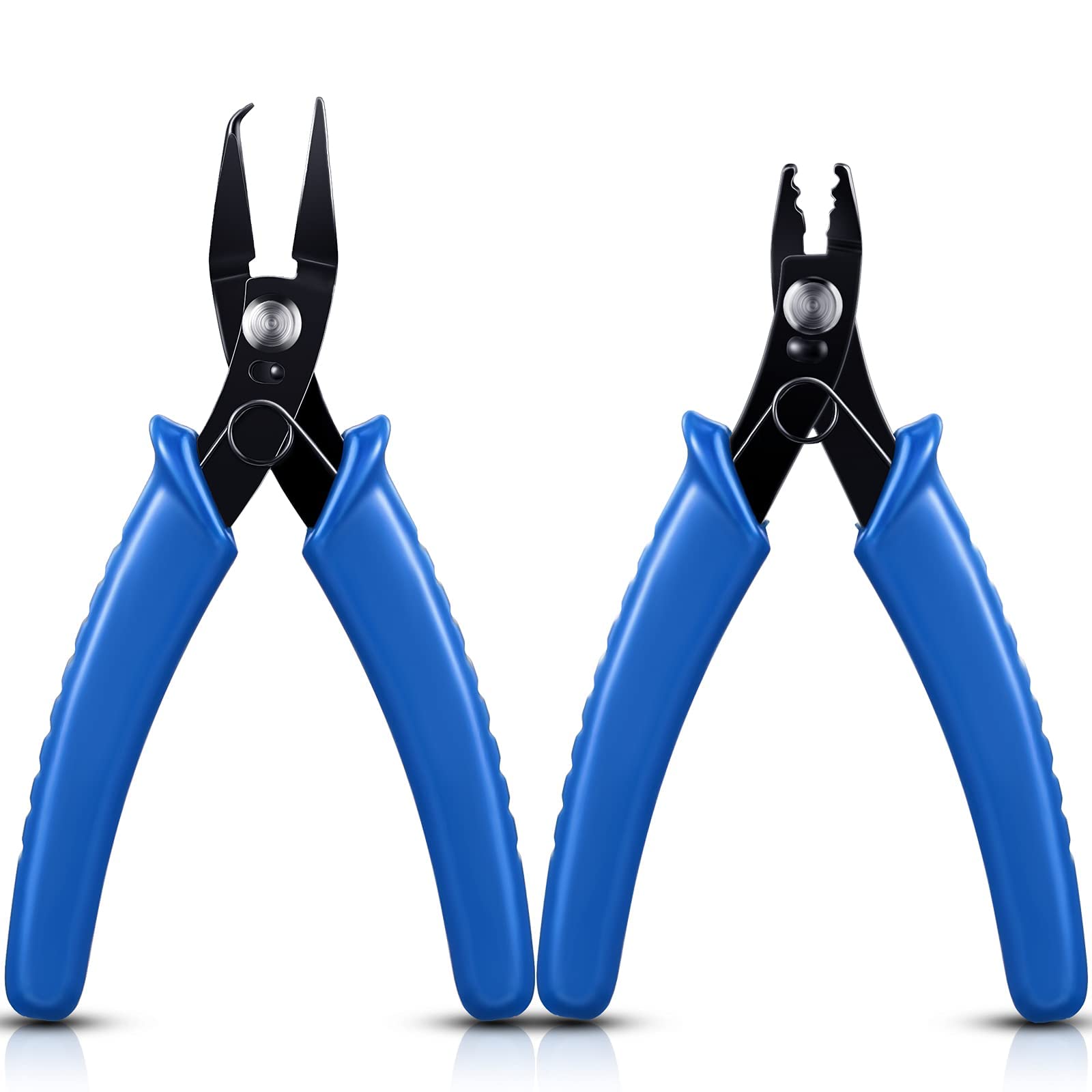6 Mini Needle Nose Pliers with Comfort Grip Handles,2 Pliers Set for Handmade Craft