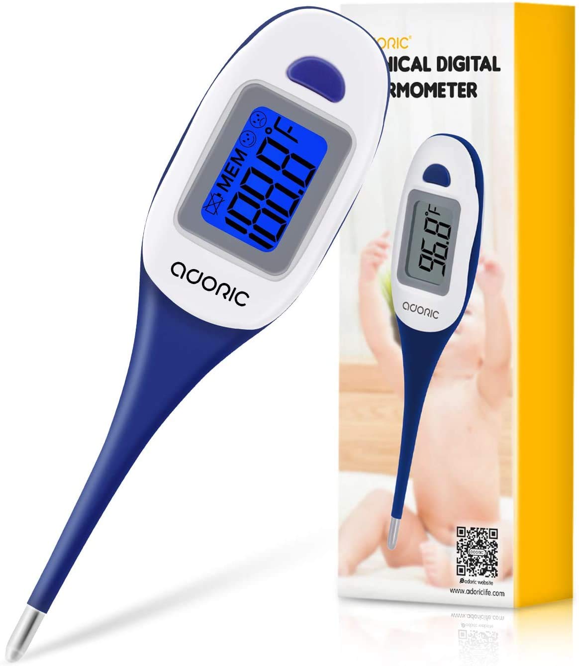 Medical Digital Thermometer Jumbo LCD , Oral - Rectal and Armpit - 10  Seconds Reading - wyltec